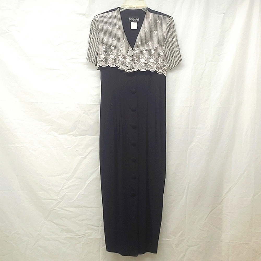 ๐ค Vintage Coquette Maxi Gingham Bolero Overlay Size 8 Mobwife Estate Collectio - Picture 13 of 14